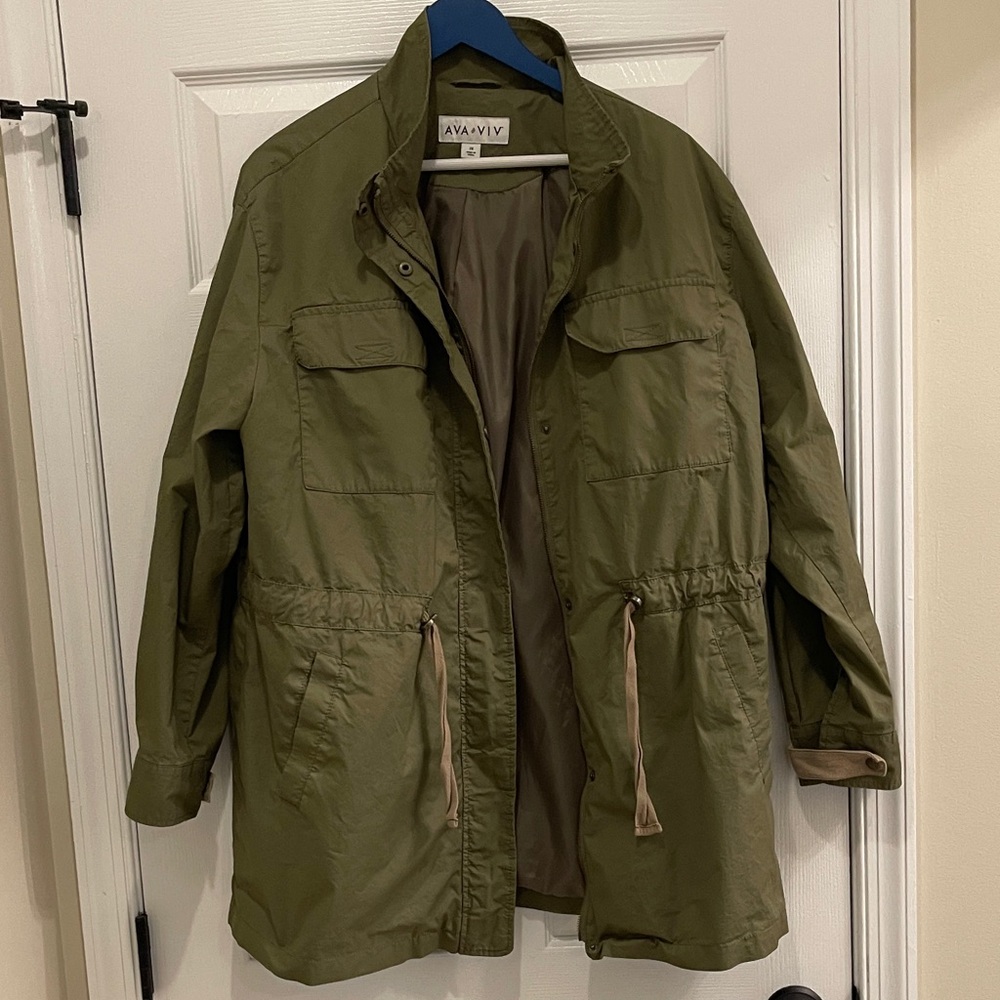 Ava & Viv Olive Utility Anorak Jacket